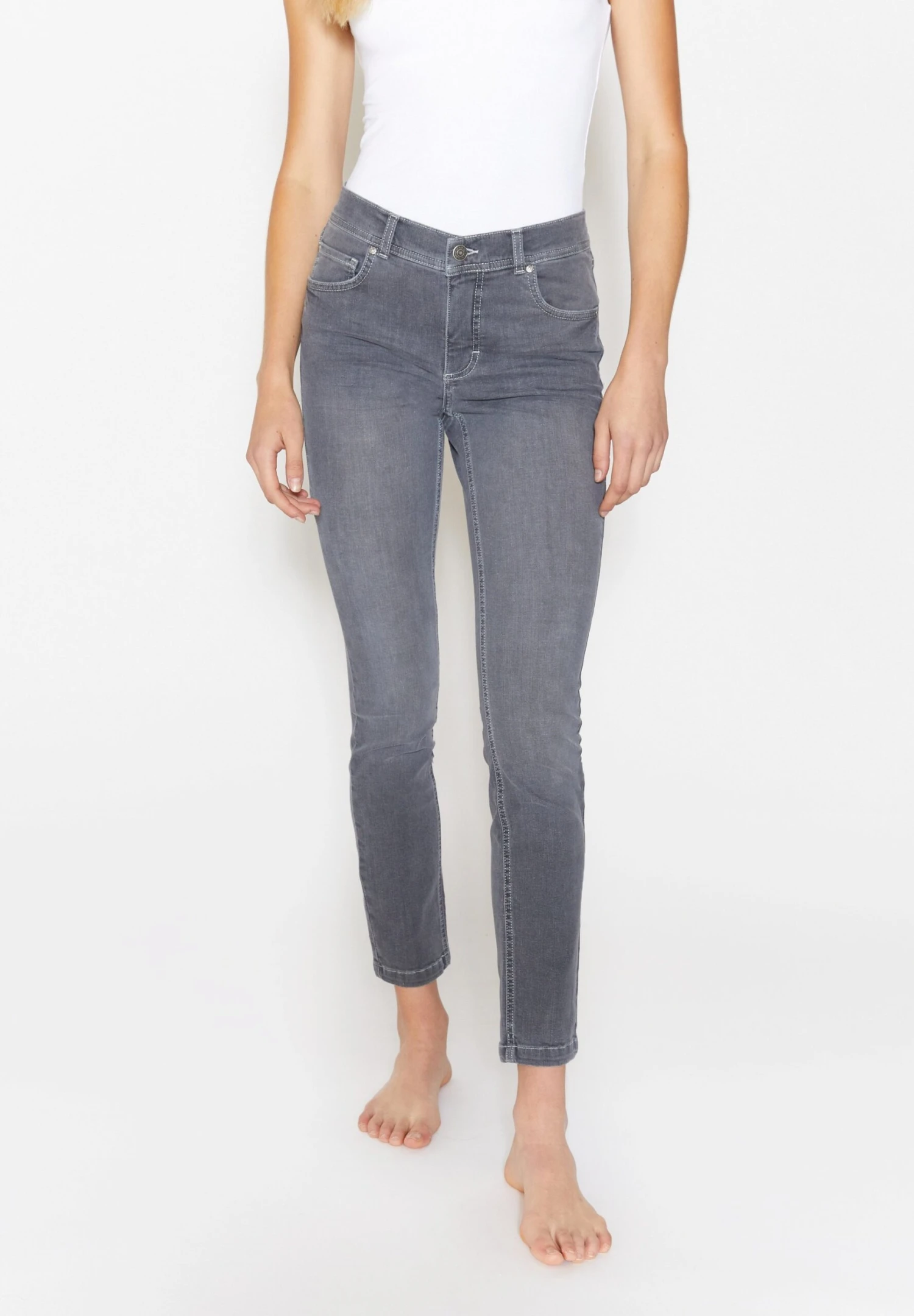 Angels 5-Pocket-Jeans 'Skinny' Mit Logo-Applikation - Slim Fit Jeans - Grau 2 Angels 5-Pocket-Jeans 'Skinny' Mit Logo-Applikation - Slim Fit Jeans - Grau - Afbeelding 2