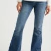 WE FASHION High Rise Met Comfort Stretch - Bootcut Jeans - Blue