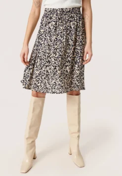 Soaked In Luxury Sllivinna Ilio - A-Lijn Rok - Black Preppy Animal Print