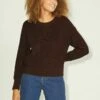 JJXX Mila Ls Twist Crew Neck Noos - Trui - Demitasse