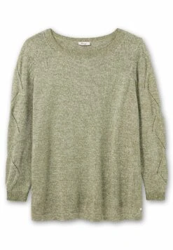 Sheego Trui - Hellkhaki Meliert -ESPRIT Winkel 27f414bd187846af887c924a313e7949