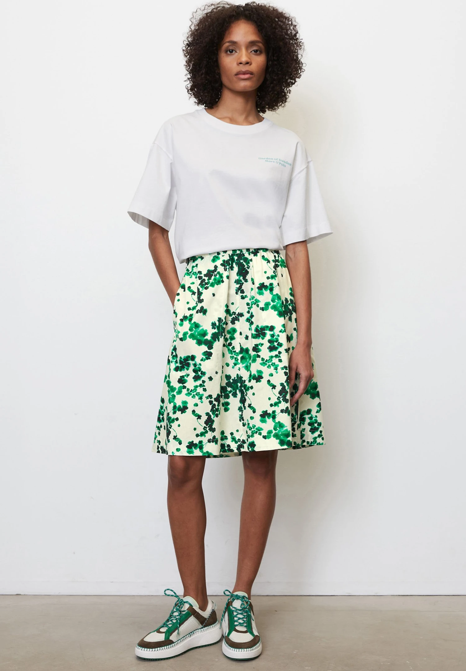 Marc O'Polo A-Lijn Rok - White, Green 1 Marc O'Polo A-Lijn Rok - White, Green