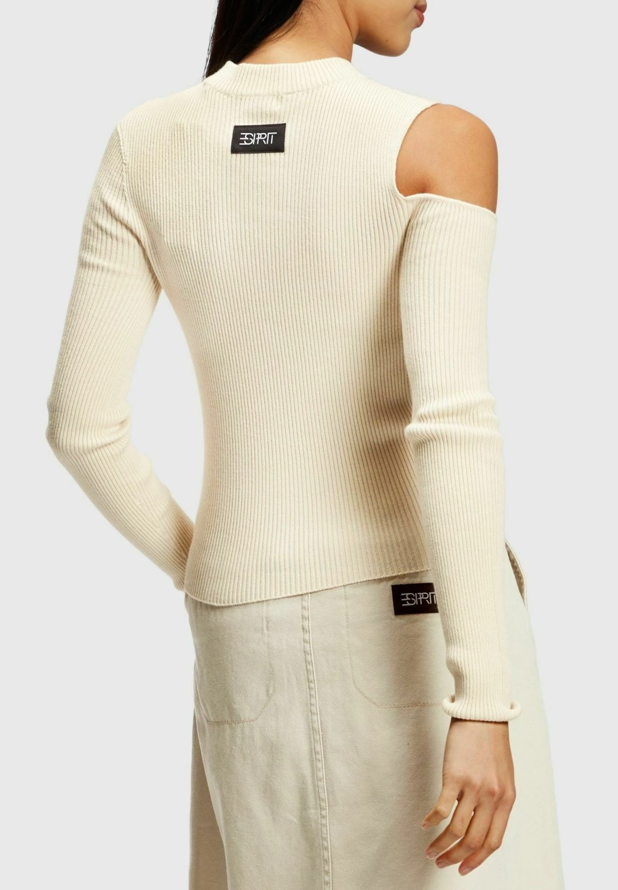 ESPRIT Cut-Out-Schulter - Trui - Cream Beige 2 ESPRIT Cut-Out-Schulter - Trui - Cream Beige - Afbeelding 2