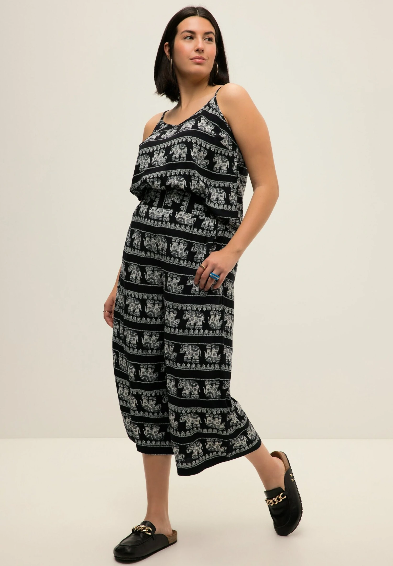 7/8-Weites Bein High Waist Elefanten Print Elastik7/8-Weites Bein High Waist Elefanten Print Elastik - Broek - Schwarz 1 7/8-Weites Bein High Waist Elefanten Print Elastik7/8-Weites Bein High Waist Elefanten Print Elastik - Broek - Schwarz