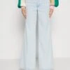 GOOD AMERICAN Good Waist Palazzo - Flared Jeans - Light Blue Denim
