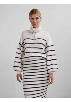 YAS Ls Zip Noos - Trui - Star White