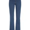 With High Waist - Bootcut Jeans - Medium Blue Denim