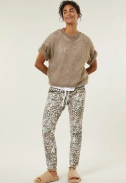 Bottoms Cropped Leopard - Trainingsbroek - Ecru