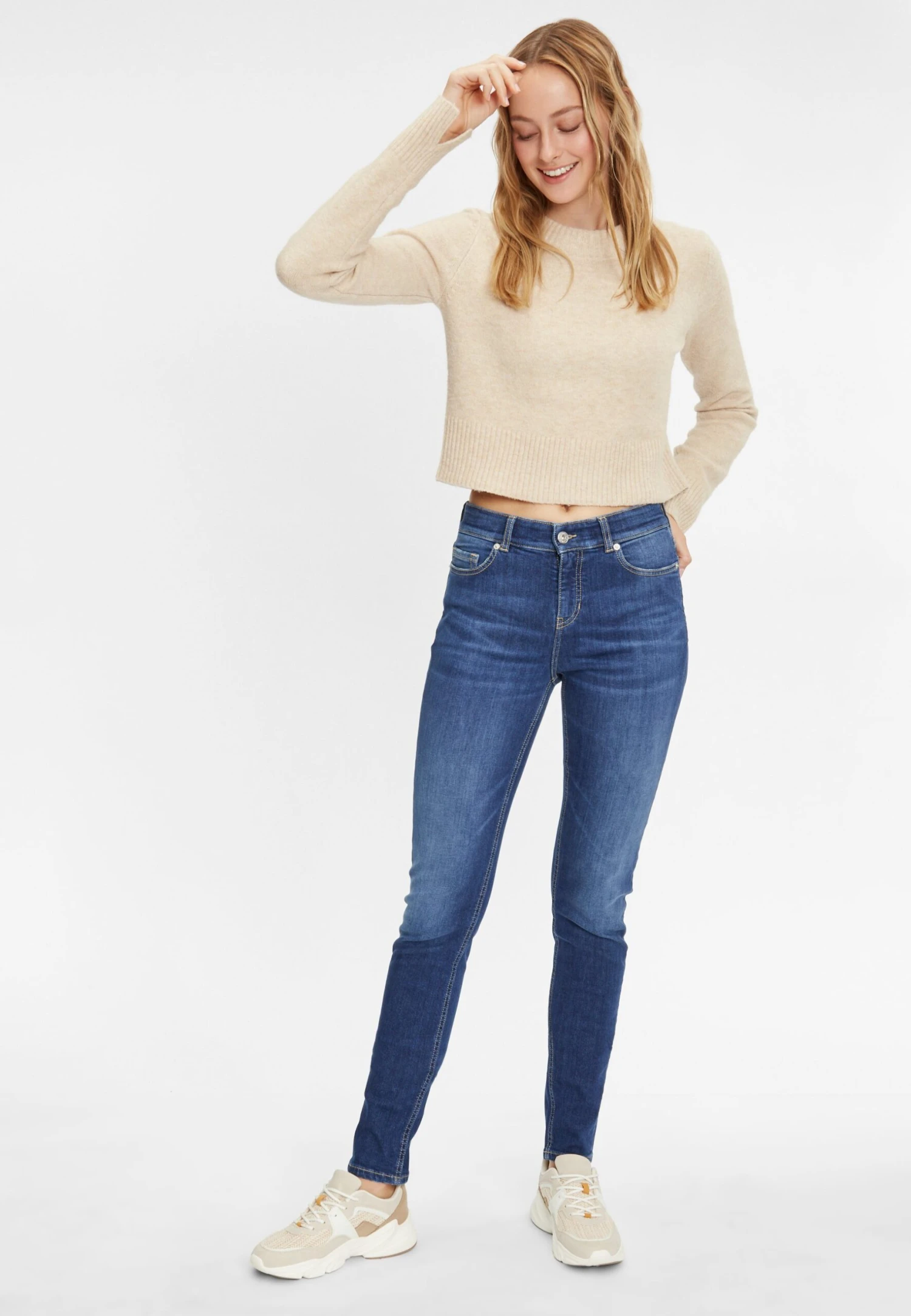 01:00 Slim Fit - Mid Waist - Jeans Skinny Fit - Dark Blue Modern Washed 2 01:00 Slim Fit - Mid Waist - Jeans Skinny Fit - Dark Blue Modern Washed - Afbeelding 2