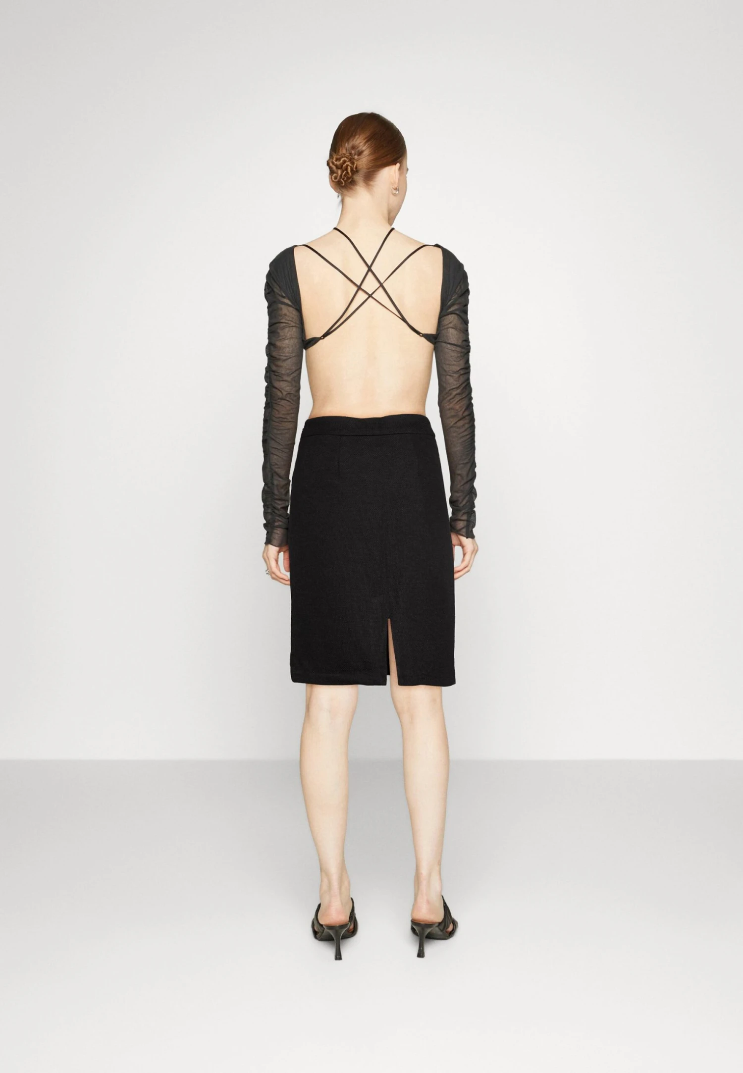 Vero Moda Vmricaella Pencil Slit Skirt - Kokerrok - Black 3 Vero Moda Vmricaella Pencil Slit Skirt - Kokerrok - Black - Afbeelding 3