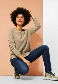 STREET ONE Mit V-Ausschnitt - Trui - Beige -ESPRIT Winkel 68f0afce0323486b93920b93b144706e