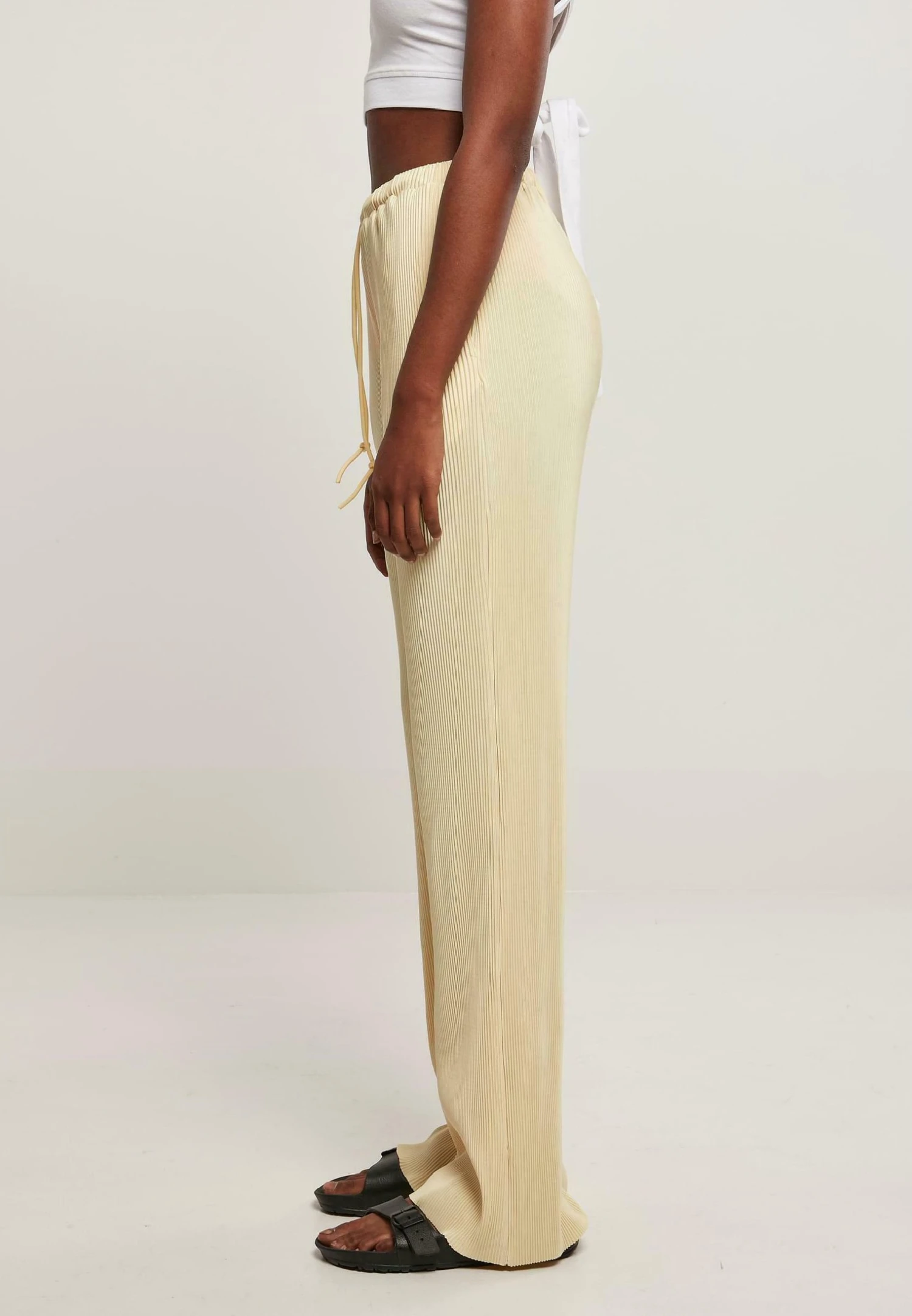 URBAN CLASSICS Plisse- Broek - Softyellow 4 URBAN CLASSICS Plisse- Broek - Softyellow - Afbeelding 4