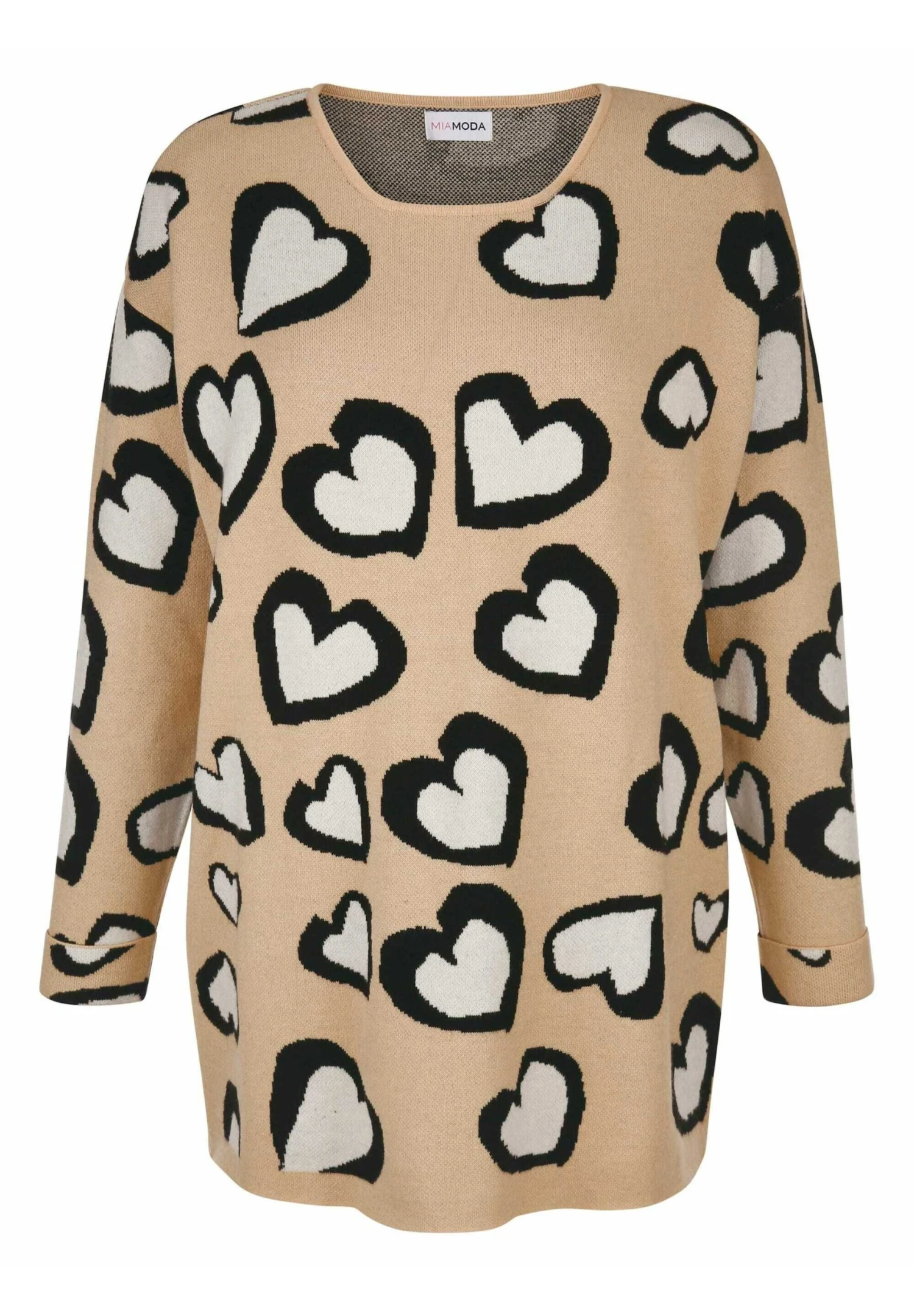 Trui - Beige Schwarz Weiß 1 Trui - Beige Schwarz Weiß