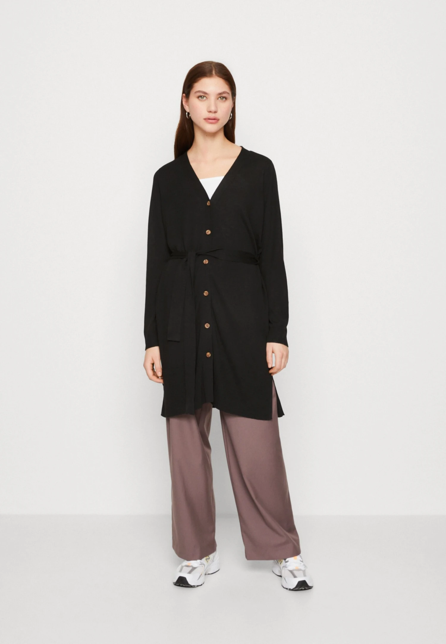 Vila Viabella Long Cardigan - Vest - Black 1 Vila Viabella Long Cardigan - Vest - Black