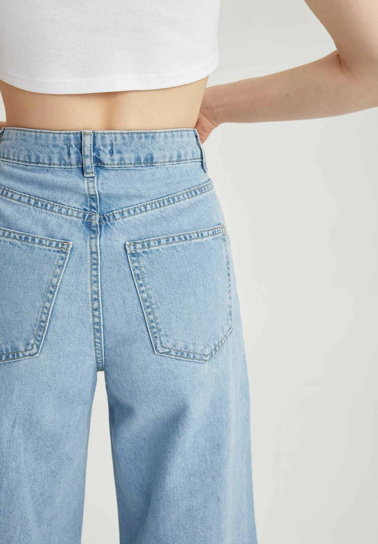 DeFacto Culotte - Straight Leg Jeans - Blue 5 DeFacto Culotte - Straight Leg Jeans - Blue - Afbeelding 5