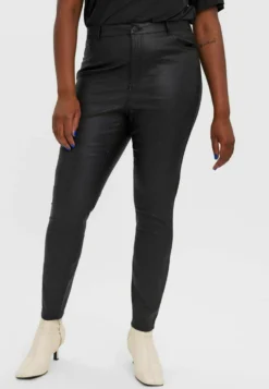 Vero Moda Curve Waist Vmsandra Beschichtete - Jeans Skinny Fit - Black