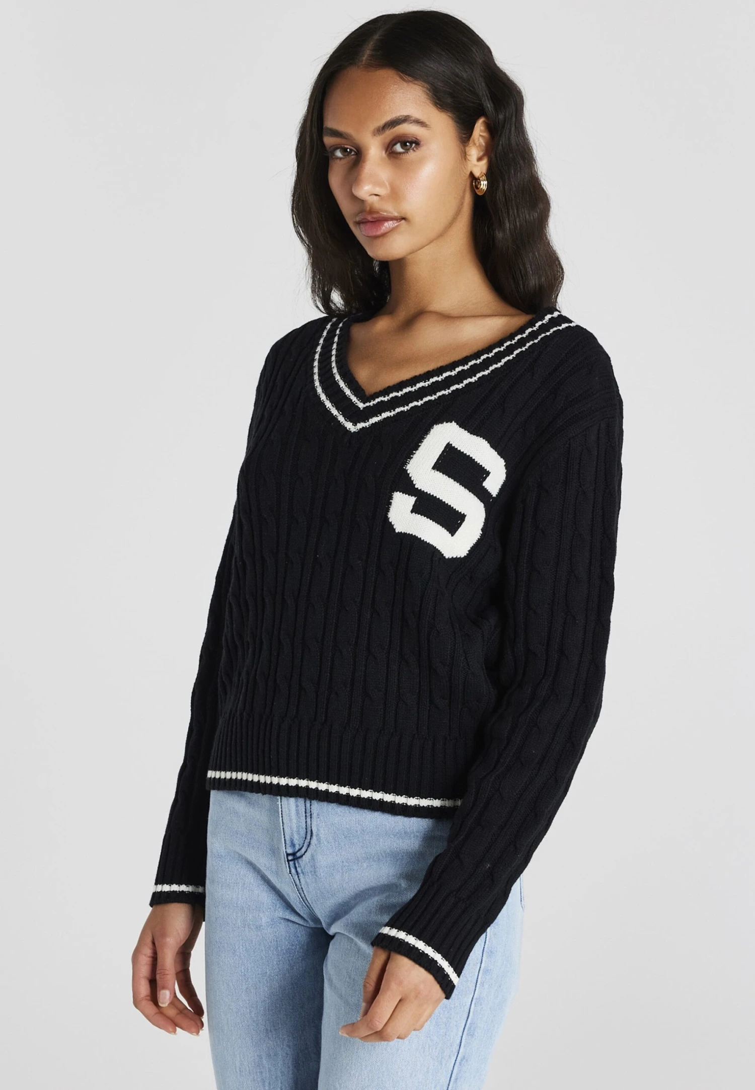 SikSilk Varsity- Trui - Black 1 SikSilk Varsity- Trui - Black