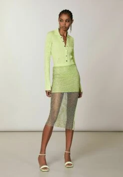 Patrizia Pepe Rhinestone- Kokerrok - Sunny Lime