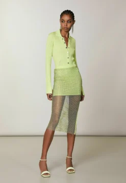 Patrizia Pepe Rhinestone- Kokerrok - Sunny Lime