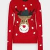 Vero Moda Vmtinsel O-Neck Xmas - Trui - Chinese Red/Snow White/Sepia Tint/Chocolate Plum/Gold