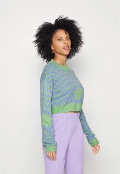 Noisy May Petite Nmcosmos O Neck Crop - Trui - Absinthe Green