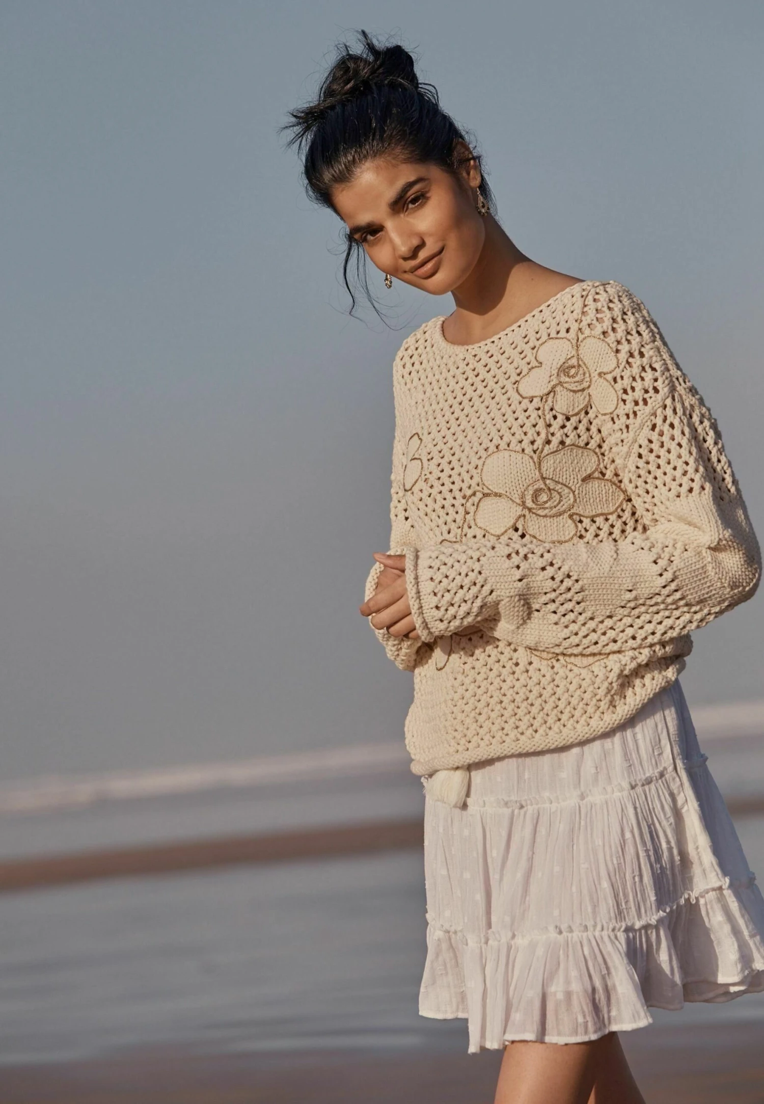 Next Standard - A-Lijn Rok - White Texture 2 Next Standard - A-Lijn Rok - White Texture - Afbeelding 2