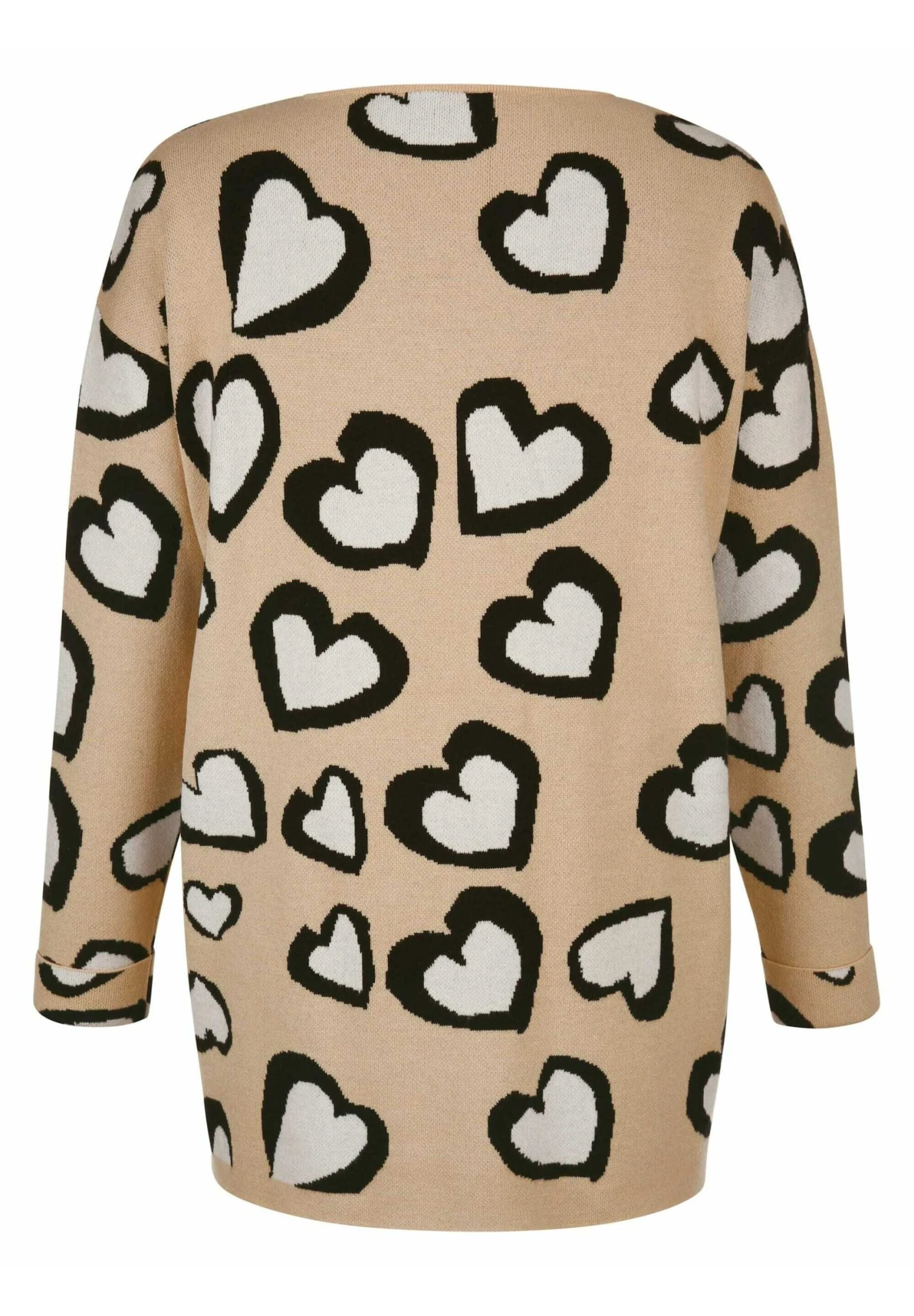 Trui - Beige Schwarz Weiß 2 Trui - Beige Schwarz Weiß - Afbeelding 2