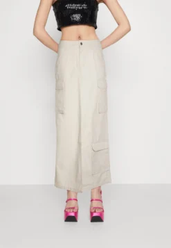 WEEKDAY Billy Cargo Skirt - Maxirok - Beige