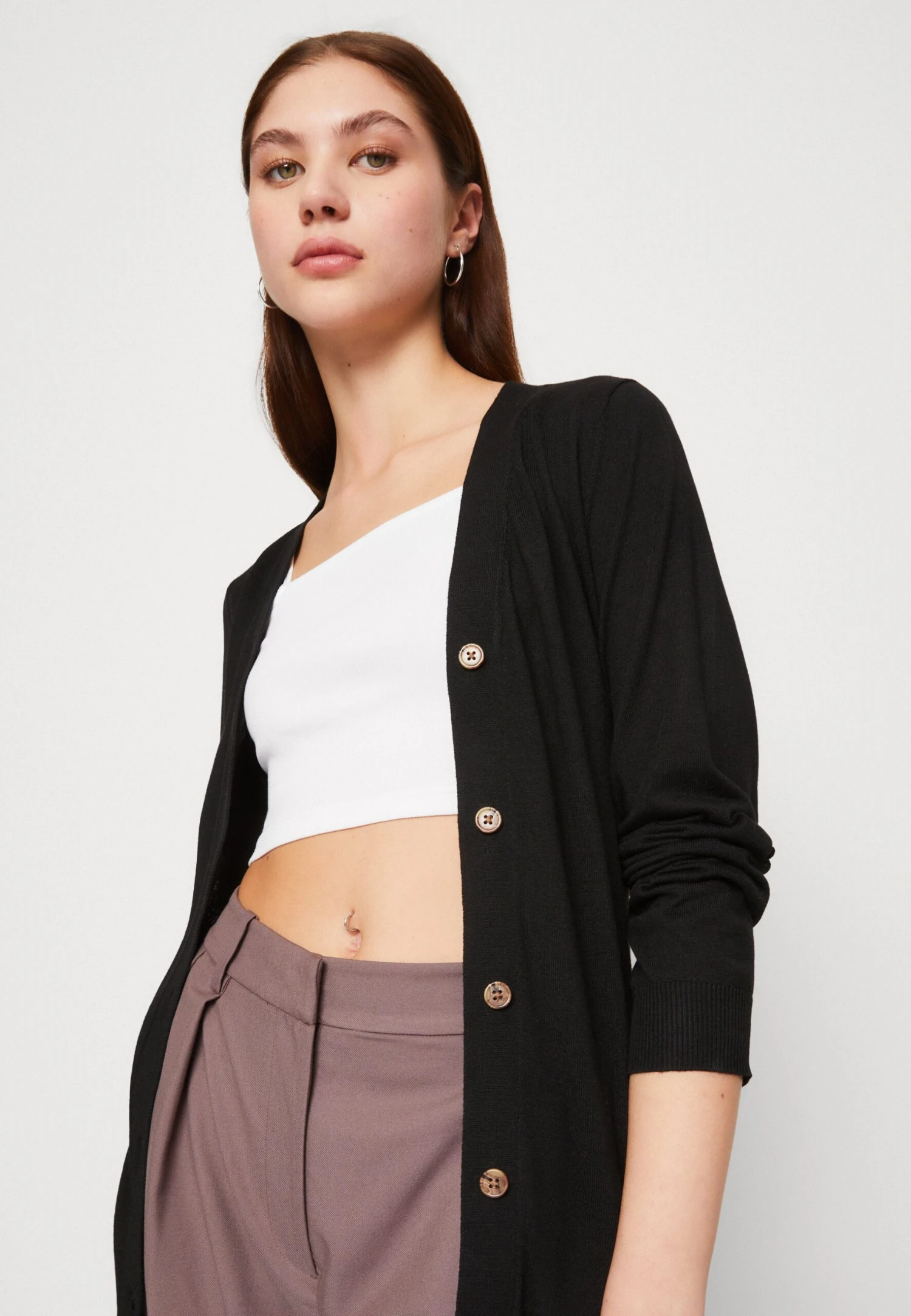 Vila Viabella Long Cardigan - Vest - Black 4 Vila Viabella Long Cardigan - Vest - Black - Afbeelding 4