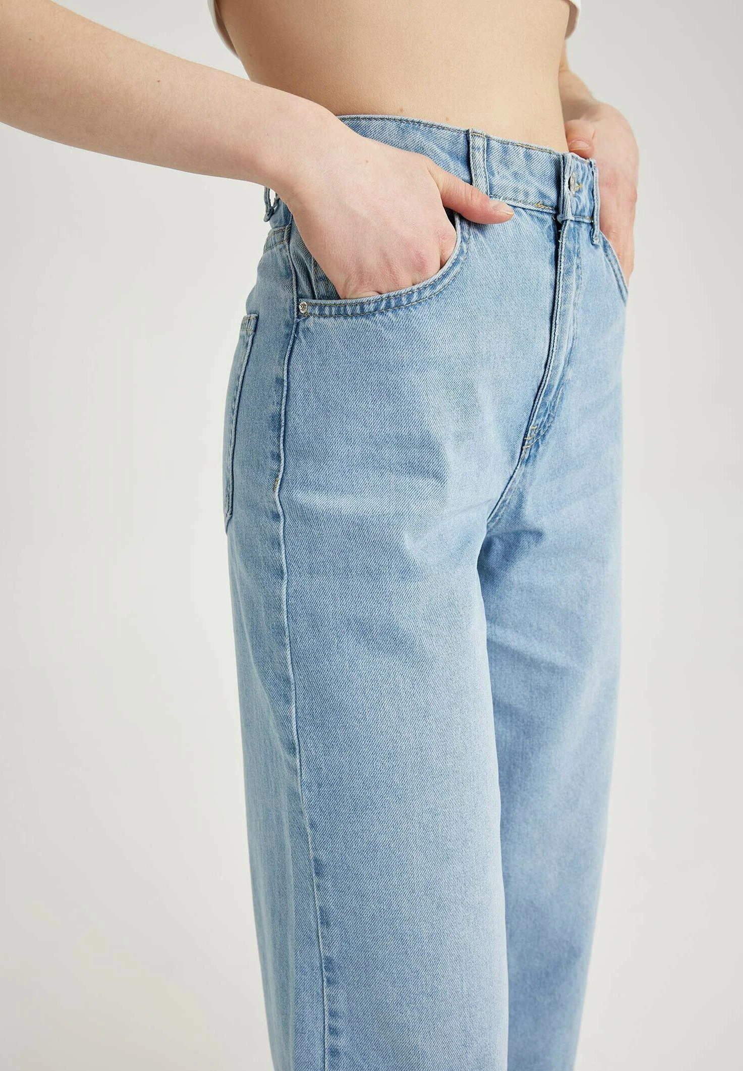 DeFacto Culotte - Straight Leg Jeans - Blue 4 DeFacto Culotte - Straight Leg Jeans - Blue - Afbeelding 4