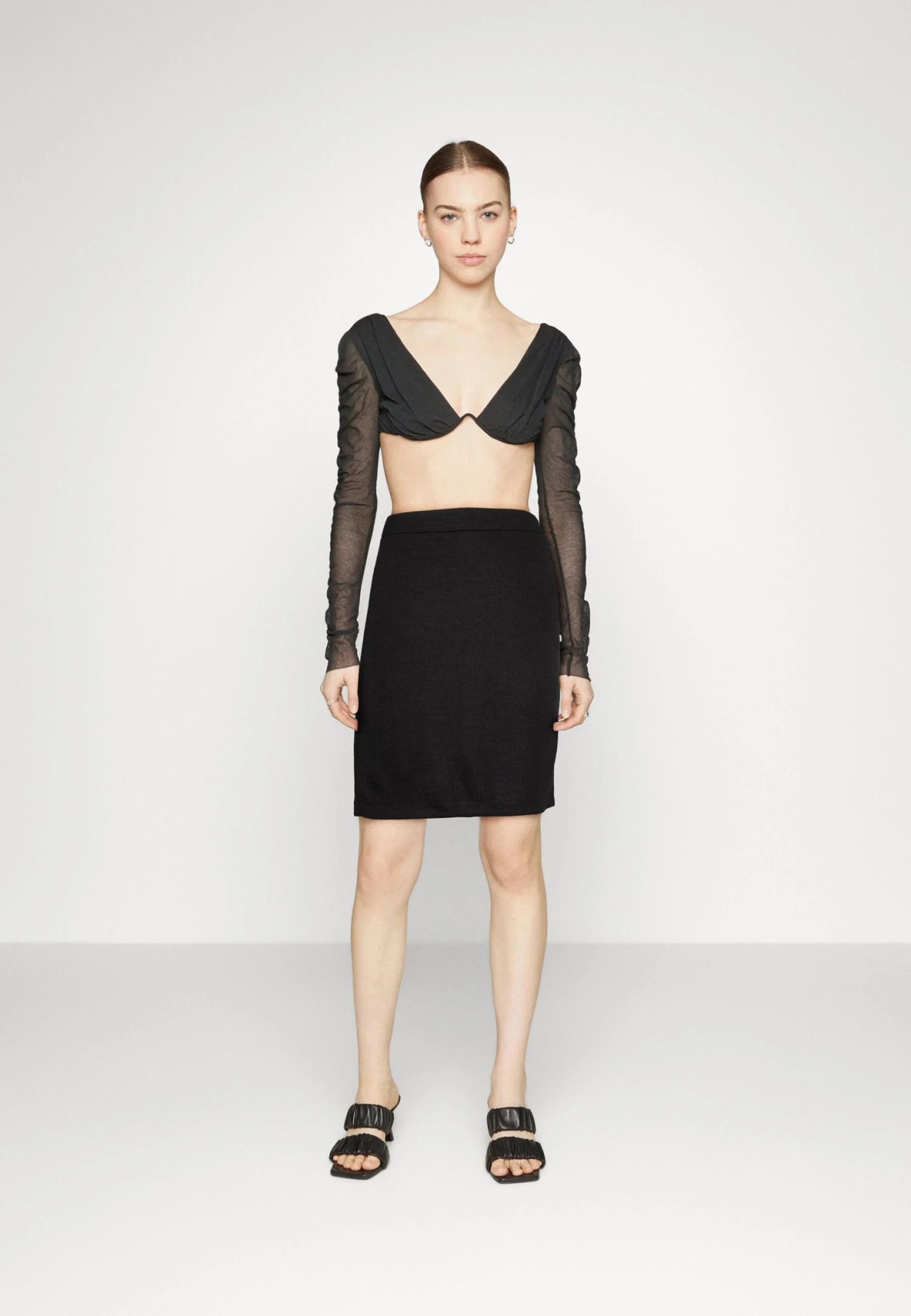 Vero Moda Vmricaella Pencil Slit Skirt - Kokerrok - Black 2 Vero Moda Vmricaella Pencil Slit Skirt - Kokerrok - Black - Afbeelding 2