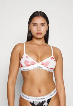 Lined - Triangel Bh - White/Orange