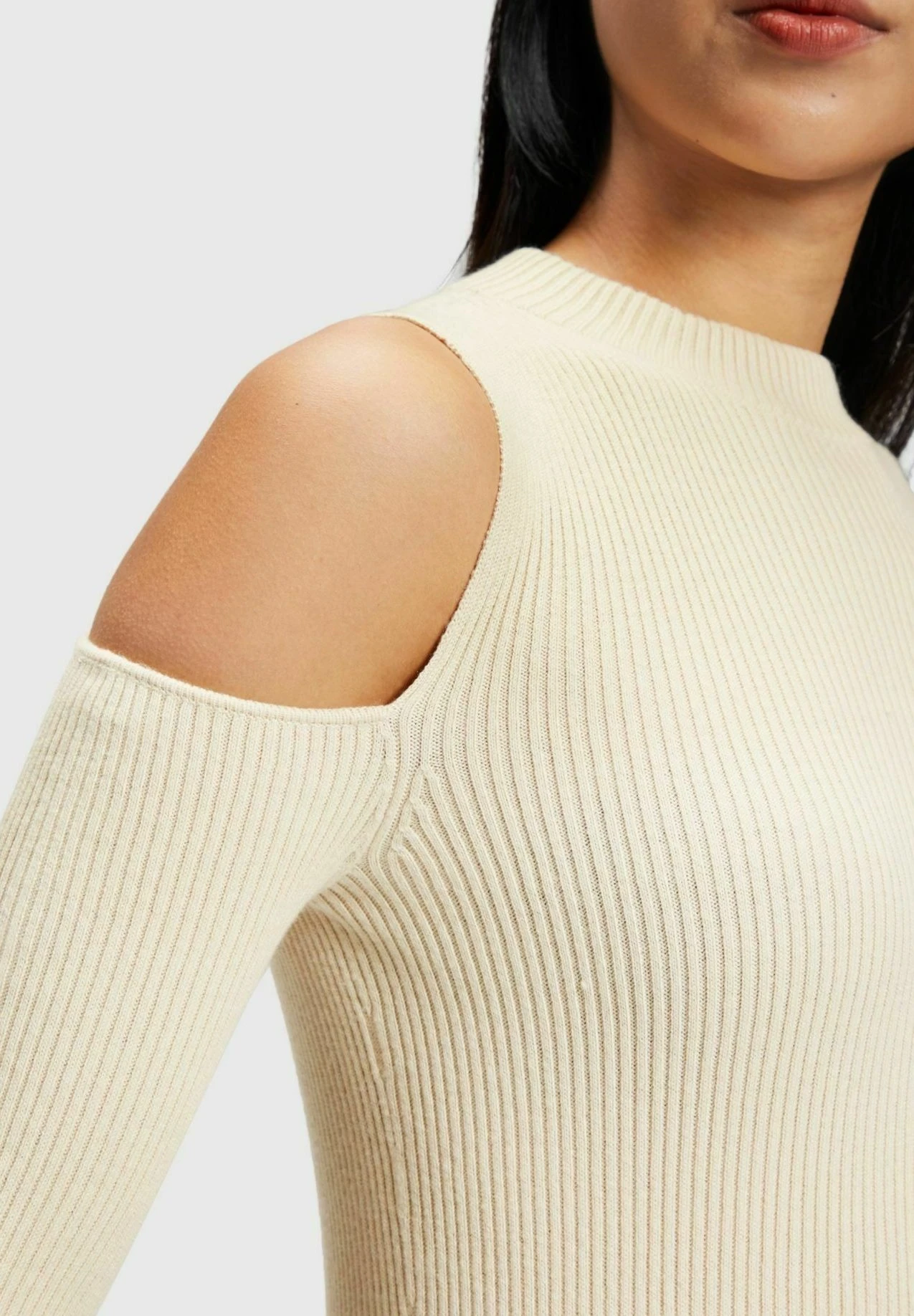 ESPRIT Cut-Out-Schulter - Trui - Cream Beige 3 ESPRIT Cut-Out-Schulter - Trui - Cream Beige - Afbeelding 3