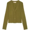 Marc O'Polo Longsleeve V-Neck - Vest - Fern Green