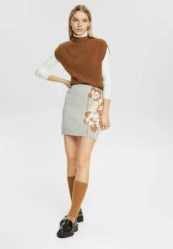 ESPRIT Mit Floralem Jacquard-Muster - Minirok - Light Grey New -ESPRIT Winkel d98fe720626241d39c519b2189eac3ce