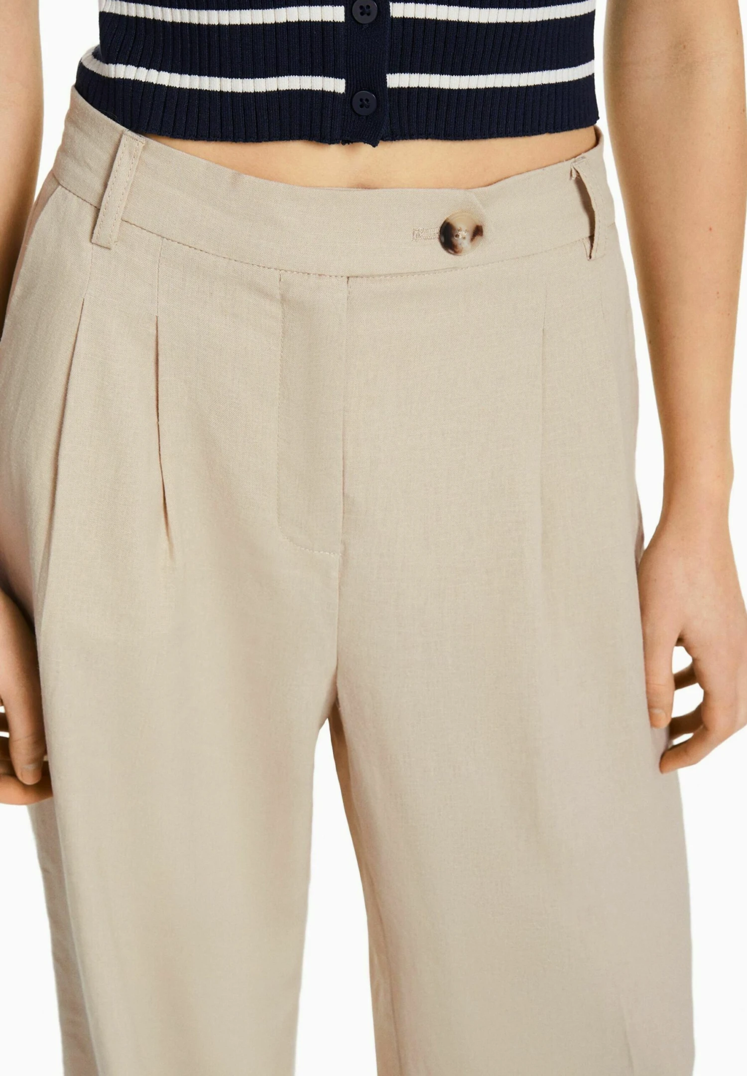 BERSHKA Basic - Broek - Sand 4 BERSHKA Basic - Broek - Sand - Afbeelding 4