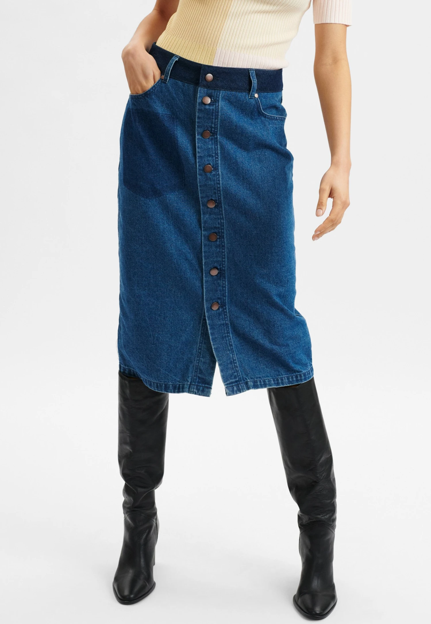 Nueduzi - Jeansrok - Medium Blue Denim 1 Nueduzi - Jeansrok - Medium Blue Denim