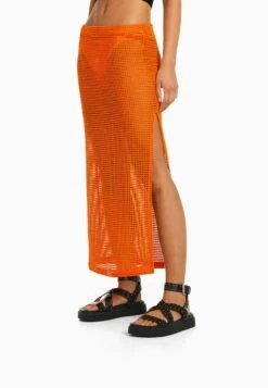 BERSHKA Maxirok - Orange