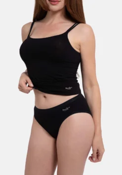 Speidel Spaghetti-Träger-Top 3Er-Pack Bambus - Hemd - Schwarz