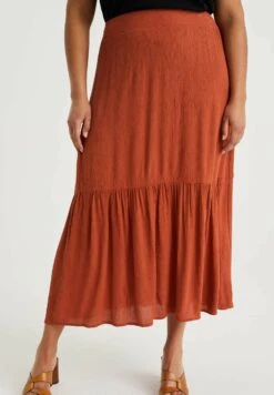 WE FASHION Curve - Maxirok - Brown