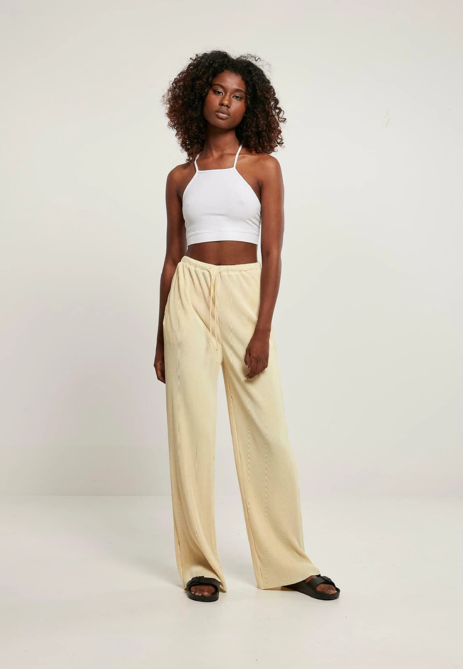 URBAN CLASSICS Plisse- Broek - Softyellow 2 URBAN CLASSICS Plisse- Broek - Softyellow - Afbeelding 2