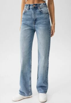 PULL & BEAR Straight Leg Jeans - Blue Denim