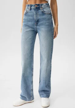 PULL & BEAR Straight Leg Jeans - Blue Denim