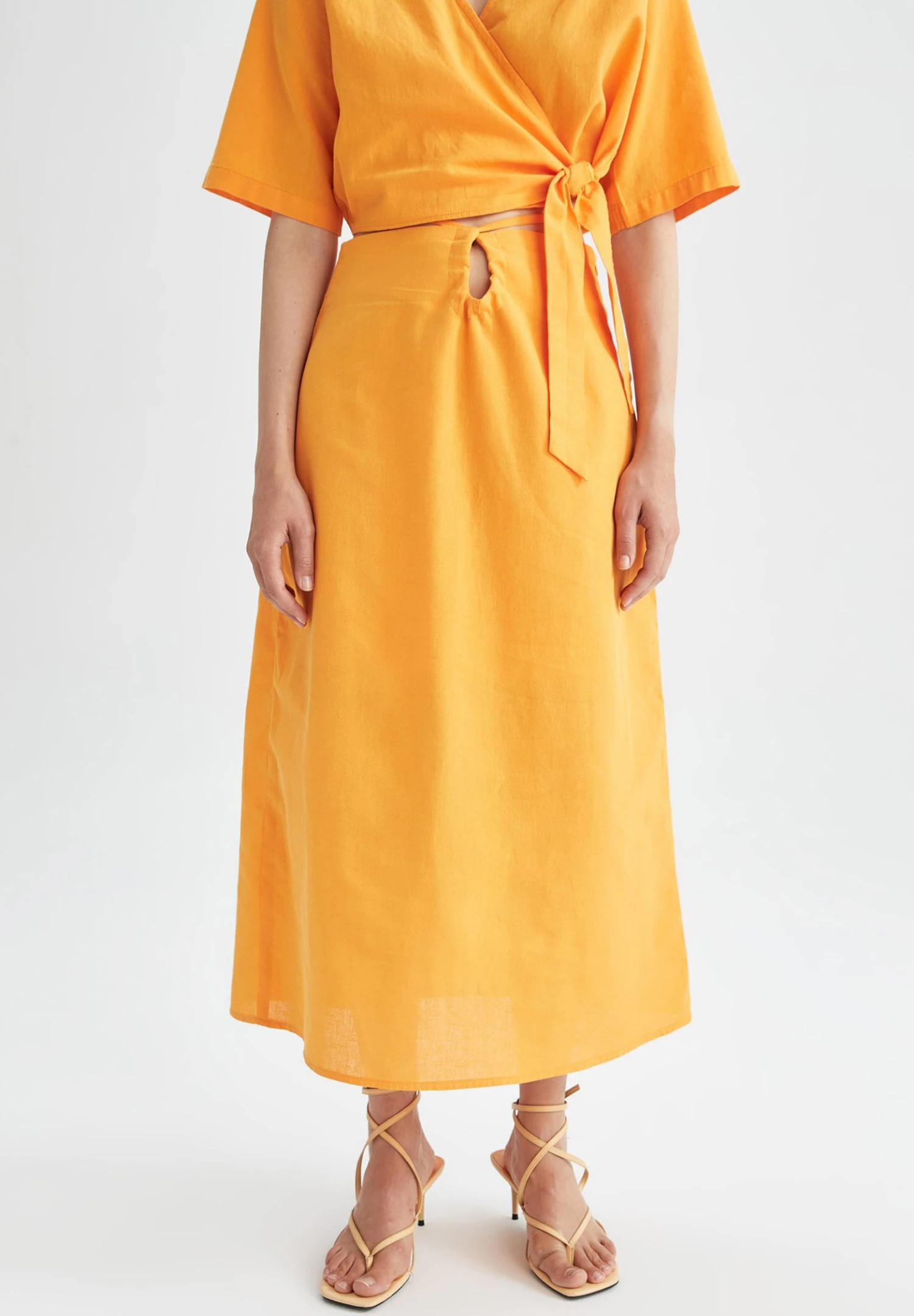 DeFacto Straight - A-Lijn Rok - Orange 1 DeFacto Straight - A-Lijn Rok - Orange