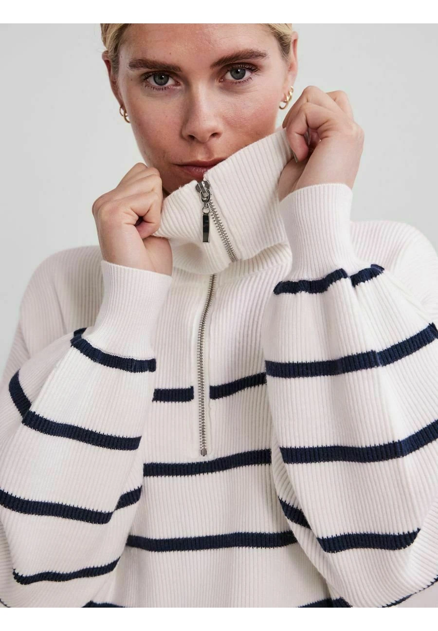 YAS Ls Zip Noos - Trui - Star White 4 YAS Ls Zip Noos - Trui - Star White - Afbeelding 4